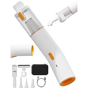 Vogano Cordless Car Vacuum, 4in1 Portable Mini Handheld Vacuum Cleaner with 15000pa Suction Power, 2 Suction Modes & MultiNozzles for Car Home Office Pet, White
