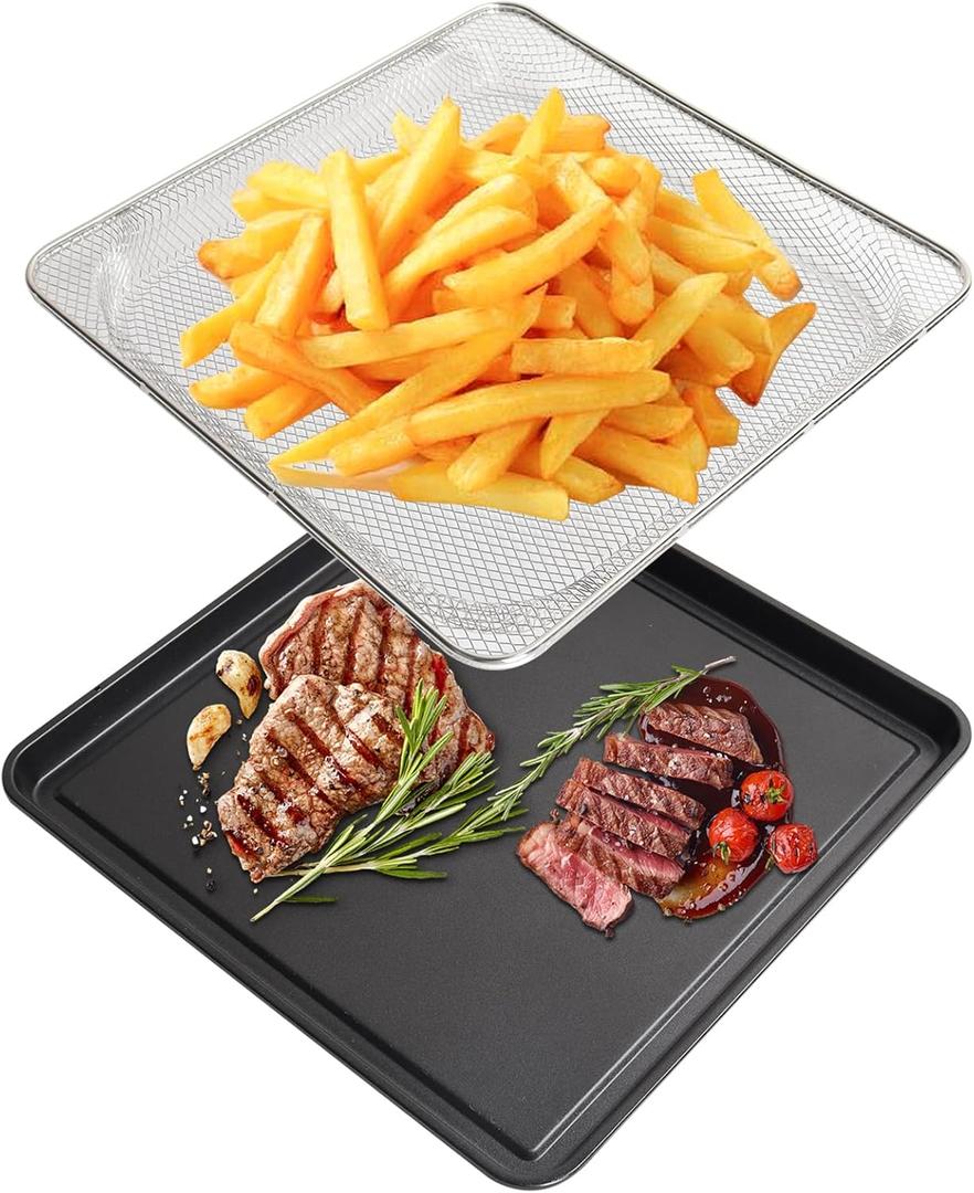 DcYourHome Oven Air Fryer Basket and Tray for Ninja Foodi SP101 Air Fryer Oven, Oven Tray Air Fryer Pan and Basket for Ninja Foodi SP101BK SP100 SP1001C Air Fryer Accessories and Most Oven