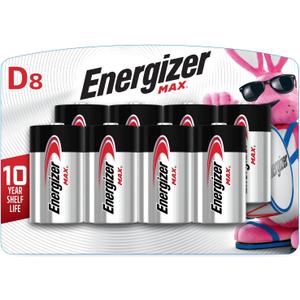 Energizer MAX D Batteries (8 Pack), D Cell Alkaline Batteries