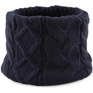 JANGANNSA Winter Kids Scarf Warm Children Neck Warmer Reversible Boys Girls Knitted Scarves (Navy)