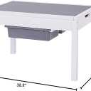 Large 2 in 1 Kid Activity Table with Storage, Play Table for Kids, Boys,Girls,White, 32.2"W x 22.2"L x 20"H, Ages 3+