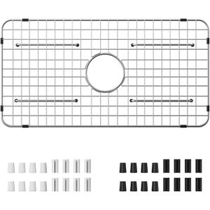 Sink Bottom Grid 24-1/8" x 12-5/8", Centered Drain with Corner Radius 1-1/2", Sink Protector Stainless Steel Material