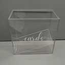 UNIQOOO Clear Acrylic Card Box w/Slot, Thick DIY Wedding Box Blank White Print, Large 10x10x5.5 in, for Reception Decoration Fundraiser Money Box Election Ballot Graduation Keepsake Party Favor