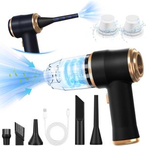 Mini Car Vacuum 12000Pa Portable Cordless Handheld Vacuum Cleaner and Air Duster with 2 Filter for Car, Sofa, Office, Pet, Home (Black)