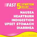Pepto Bismol Chewable Tablets, Upset Stomach Relief, Nausea Relief, Heartburn Relief, Indigestion Relief, Anti Diarrhea Medication for Adults - 5 Symptom Relief, 48 ct, Best By June/27