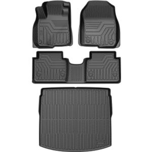 Mixsuper CRV Floor mats-Floor Mat & Cargo Liner for Honda CR-V CRV 2017-2022 (NOT for Hybrid),All Weather TPE Rubber Floor Liners Protection for CRV Accessories,Full Set Anti-Slip Car Mats,Black