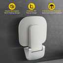 Dyna-Living Wall Mounted Folding Shower Seat 440 lbs Load-Bearing Fold Down Shower Seat for Inside Shower, ABS Material Folding Shower Bench Foldable Shower Chair for Shower Stall