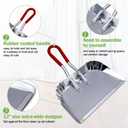 TOP DOG Metal Dustpan 17, Aluminum Dust Pans Heavy Duty Does not Chip or Bend Sheet Metal Edge Flat Against Floor for Small Item Sweeping Rubber Coated Easy to Grasp Handle (2pcs)