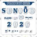 2 x Gersoniel Class of 2026 Senior Iron on Transfers for Jeans Graduation Heat Transfer Stickers 2026 Senior Gift Decorations Iron on Patches for Backpack Jacket T-Shirt DIY Crafts(Blue)