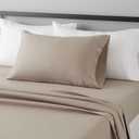 Amazon Basics Lightweight Super Soft Easy Care Microfiber 3-Piece Twin XL Sheet Set with 14-Inch Deep Pockets, Taupe, Solid