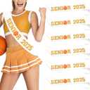 Serencatcher Basketball Senior Night Party Decorations, 12Pcs Basketball Senior 2025 Sash, Class of 2025 Graduation Gifts Senior Cheer Cheerleader Sashes Satin White Sash with Glitter Letters