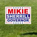 Mikie Sherrill Yard Sign  18"x12" Inch Yard Sign With H-Stake | Double-Sided Corrugated Plastic Outdoor Lawn Sign | Campaign Signs for New Jersey Governor