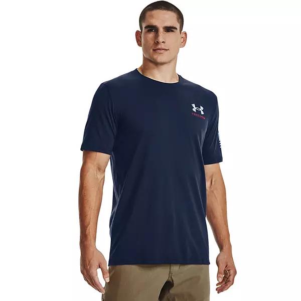 Under Armour Mens Freedom Graphic Short Sleeve T-Shirt, Midnight Navy / / Red, Size: XX-Large Tall