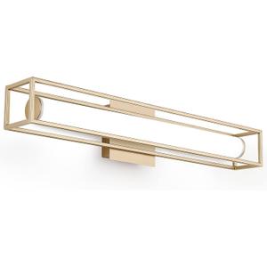 6000K Dimmable Bathroom Vanity Light, 26.2in Champagne Gold Bathroom Light Fixtures, 12W LED Lights Over Mirror, Acrylic Bar Vanity Lights (Champagne Gold)