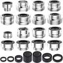 14 pcs Faucet Adapter Kit, CNYMANY Kitchen Aerator Adapter Set Male Female M22 Sink Faucet Adapter Connecting Garden Hose Water Filter Standard Hose via Diverter