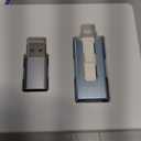 MFi Certified 256GB Flash Drive for iPhone, 3 in 1 Type-C USB Memory Stick Thumb Drive for Photos Videos, High Speed External Memory Storage Photo Stick for iPhone iPad Android PC (Sky Blue)