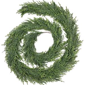 9FT Christmas Pine Garland - Real Touch Green Garland - Artificial Realistic Cedar Garlands for Mantel, Staircase, Tabletop - Indoor Outdoor Winter Christmas Decor (Style-4)