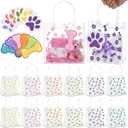 Sweetude 24 Pcs Dog Paw Clear Gift Bags with Handles Tags and Raffia Paper Shreds Puppy Pet PVC Bags Treat Tote Gift Goodie Candy Party Favors Supplies (1 count (Pack of 24))
