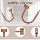 KAMANINA Curtain Holdbacks for Wall, Wood Grain Curtain Hooks Wall Mounted, Curtain Tiebacks Holders for Drapes, Modern Cap Finials (2 Pack)