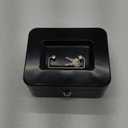 KYODOLED Medium Cash Box with Money Tray,Small Safe with Key,7.87"x 6.30"x 3.54" Black