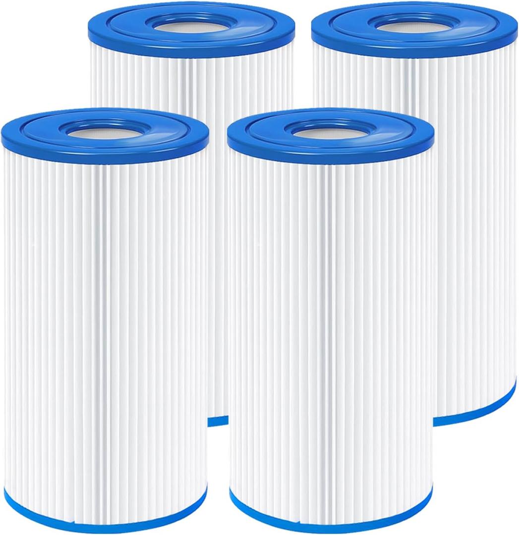 Type A or C Filter Cartridge for Intex 59900E and 29000E Filter Pump, Washable Filters for Pool Fits 500, 530, 800, 1000 & 1500 GalHr Filters 4 Pack