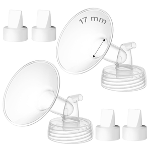 GOTOCUT 6PCS 16mm Breast Pump Flanges, Duckbill Valves Compatible with Spectra S1/S2/9Plus/Synergy Gold, Motif Luna, WideMouth Bottle Fit, Breast Pump Accessories