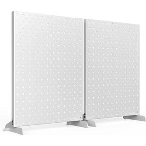 EVERHANGER Metal Pegboard Display Stand, Freestanding Tabletop Pegboard Display for Craft Shows & Fairs, 12"X16", 2pcs Gray