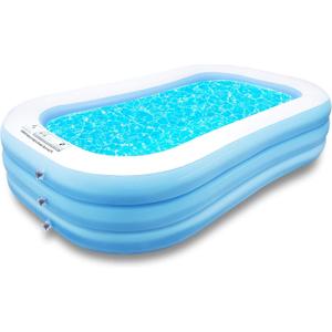 Inflatable Pool for 2 Adults and 4 Kids, Sturdy & Thickened Swimming Pool for Backyard, Blow Up Pool for Ages 3+, 120 x 72 x 22 Inch