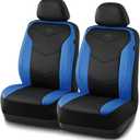 Skechers Memory Foam Seat Covers,Leather Car Seat Covers, Ultimate Comfort & Support Seat CoversFull Sets,Airbag Compatible, Automotive Universal Fit Most for SUVs, Vans, Sedans, Cars, Trucks,Black