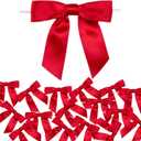 2.5" Red Satin Ribbon Twist Tie Bows for Gift Wrapping - 30 Counts