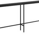 70.9" Console Table,Modern Extra Narrow Long Sofa Table Behind Couch,Skinny Entry Table with Black Metal Frame for Living Room, Hallway,Classic Black