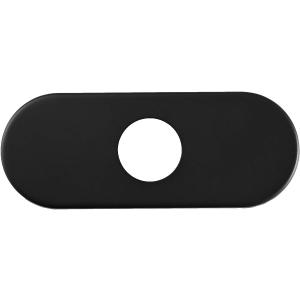 BWE 6.5 Inch Bathroom Vanity Sink Faucet 4" Hole Cover Deck Plate Escutcheon Black Matte
