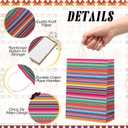 Motipuns 24 Pcs Mexican Party Favor Bags Cinco De Mayo Paper Gifts Bags with Handle Mexico Goodie Gift Bag for Birthday Baby Shower Bridal Mexican Theme Party Favor Supplies, 4 Styles