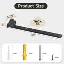 LuckIn 6 Pack Floating Shelf Brackets, Heavy Duty Floating Shelf Bracket 10 Inch Long, Black Hidden Metal L Brackets for Wall Shelves Support DIY(1/5 Inch Thicked) and 130 lb. Load Capacity