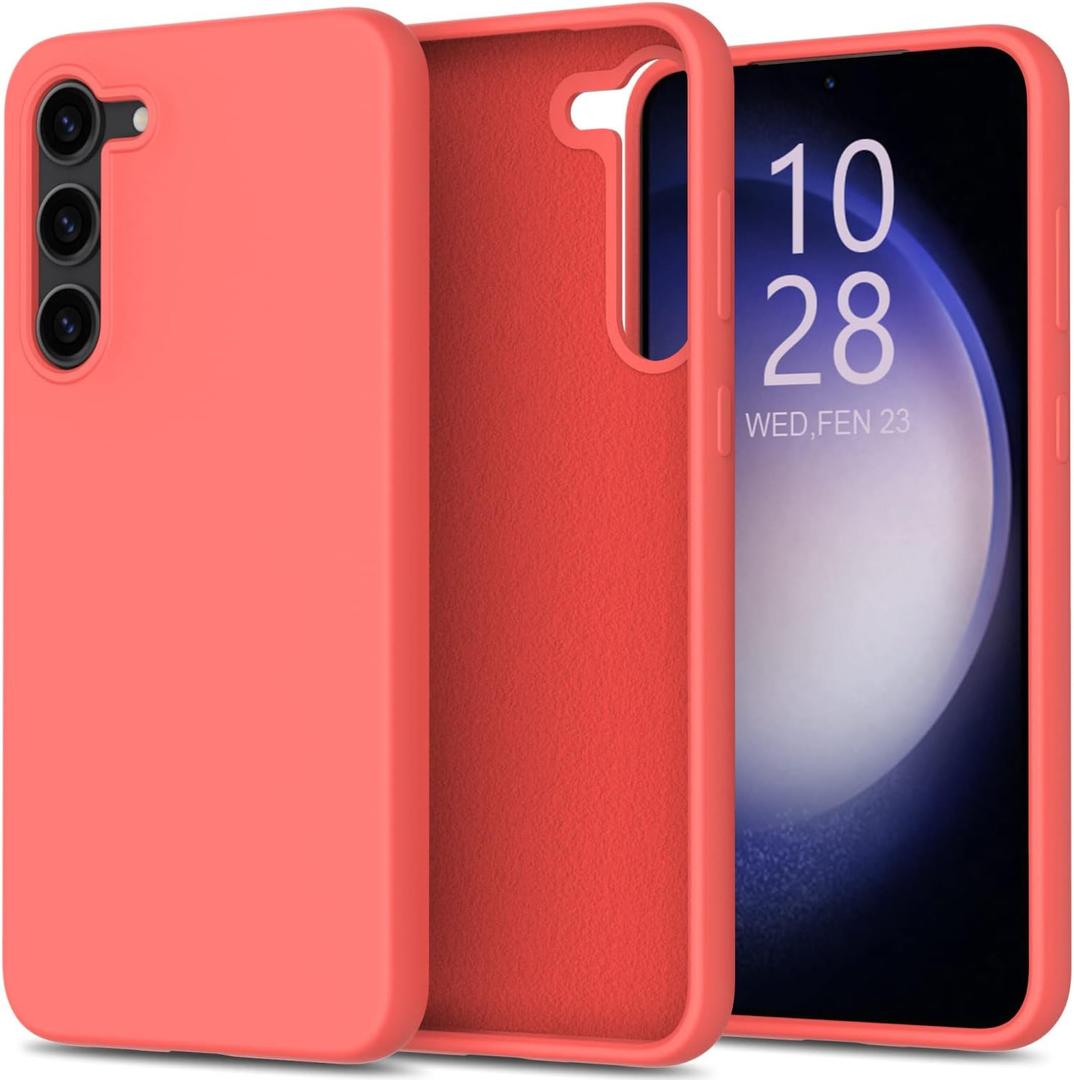 bemal for Samsung Galaxy S25 Case - Smooth Silky Liquid Silicone - Slim Fit Soft Microfiber Lining - Designed for Women and Girls - Shockproof Protective Phone Cover 6.1"- Nice Pink