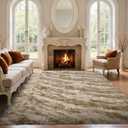 5x7 Feet Area Rugs for Living Room, Zebra Khaki Plush Fluffy Shaggy Bedroom Rugs Non-Slip, Ultra Soft Carpet for Nursery Kids PlayRoom Dorm Office Indoor