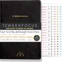 12 Week Focus Planner: High Performance Project Planner - Stay Focused and Achieve your Goals - Weekly and Daily Pages with Scientifically Proven Prompts - Undated, 7x10inch Black Hardcover