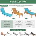 Summsun Chaise Lounge Cushions Outdoor Set of 2 - Waterproof and Fade Resistant Sun Lounger Replacement Cushions - Patio Lounger Pads with Removable Cover for Pool, Deck, Lawn, 72 x 21 x 3 Inch, Teal, 72" X 21" X 3" | 2 Pack