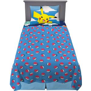 Pokemon Anime Kids Bedding Super Soft Microfiber Sheet Set, Twin, (Officially Licensed Product) by Franco