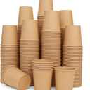 Vumdua 300 Pcs 6 oz Kraft Paper Cups - Disposable Paper Cups Hot Cold Beverage Drinking Cup for Coffee, Water, Tea, Juice, Espresso & Cortado