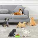 Toymany 12PCS Mini Dog Figurines Playset, Realistic Detailed Plastic Puppy Figures, Hand Painted Emulational Tiny Dogs Animals Toy Set, Cake Toppers Christmas Birthday Gift for Kids Toddlers