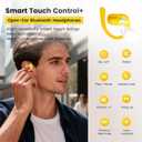 Transformers Open Ear Wireless Headphones Bluetooth 5.4 for Running & Workouts, Over The Ear Earbuds with IPX5 Waterproof Ear Hooks, Surround Sound, LED Display & Lanyard (Yellow - Bumblebee)