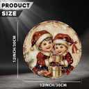 Round Metal Sign Christmas Wreath Vintage Festive Art Farmhouse Decor for Home Kitchen Bar Cafe Bedroom 12 * 12inch
