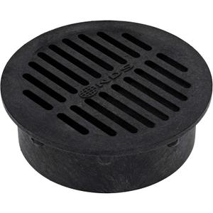 NDS 40, Grate Cover, Connects to Round 6 in. Speed-D Catch Basin 6 Inch Drain Pipes & Fittings, for Small Lawns, Landscaping, and Patios, Black Plastic