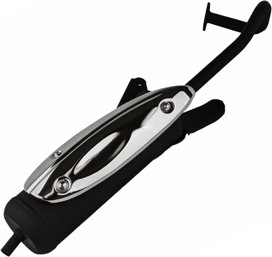 RedCap OEM Exhaust Muffler Set fits 49cc 50cc 60cc 70cc 80cc GY6 QMB139 engines Include chrome muffler and heat shield Compatible with TaoTao Kymco Jonway IceBear and many other Chinese scooters
