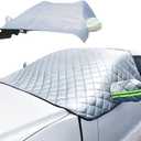 Jan Bark Windshield Cover for Ice & Snow Windshield Snow Cover with Side Window & Rearview Mirror Winter Car Front Universal Protector for Most Cars (90x57inchs)