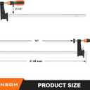 4-Pack 18 inch Bar Clamps,Long Wood Clamps Heavy Duty Force 600 Lbs Adjustable and Release Quickly,Woodworking Clamps Throat Depth 2.5 inch with Plastic Handle