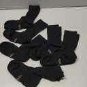 +MD 6 Pack Soft Men's and Women's Bamboo Crew Socks Smell Control Cushioned Dress Casual Socks 6 Black, Size 7-9