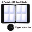 Nesatuwa 4-Pocket Card Binder Compatible With PTCG Cards,TCG Cards Holder,Trading Card Games Collection Binder Case Book Fits 400 Cards With 50 Removable Sleeves