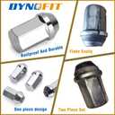 dynofit 24pcs 14x1.5 OEM Lug Nuts 1.75 inch(45mm) Height 7/8" Hex(22mm), M14-1.5 One-Piece Design Factory Chrome Wheel Lugnuts for Silverado & Tahoe GMC Sierra 1500 Buick Dodge Cadillac Chrysler